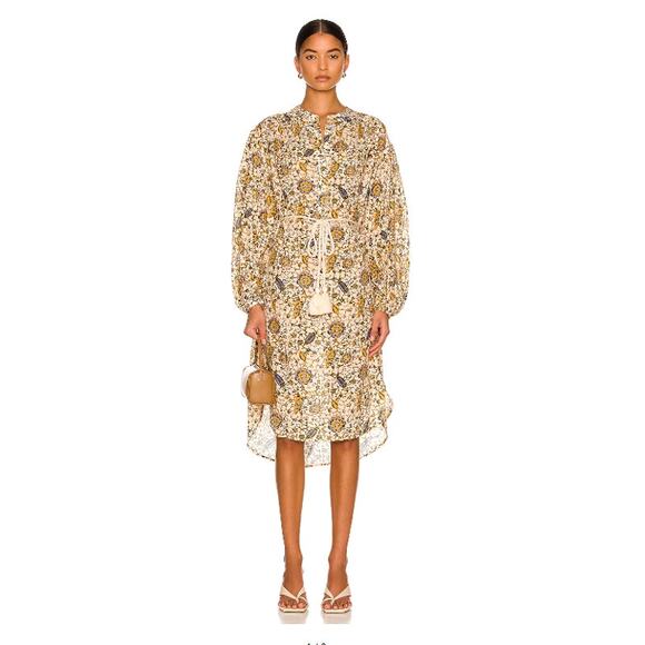 Ulla Johnson Agadir‎ Floral Batiste Belted Coverup Midi Dress Size Small - Picture 1 of 7